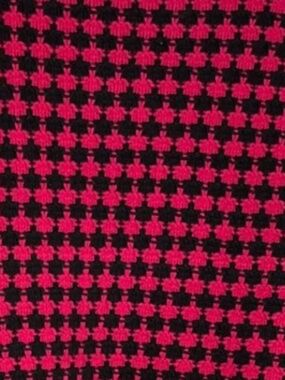 Donna Bella Quarter Zip Knit Sweater Black Hot Pink Pattern Small Women NWOT